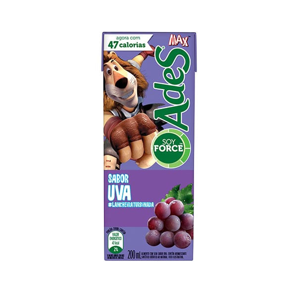Bebida à Base de Soja ADES Sabor Uva 200ml Bebida à Base de Soja ADES Sabor Uva Caixinha 200ml Bebida à Base de Soja ADES Sabor Uva 200ml Bebida à Base de Soja ADES Sabor Uva Caixinha 200ml
