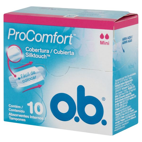 Absorvente Interno ProComfort O.B. Mini Caixa 10 Unidades