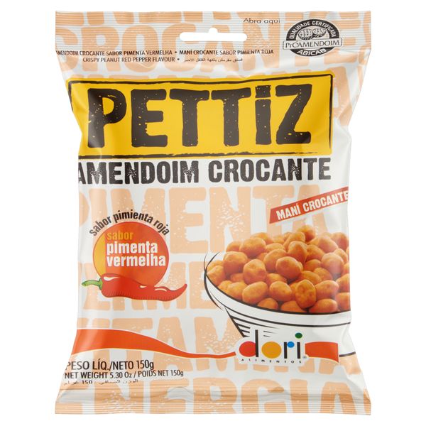 Amendoim Crocante Pimenta-Vermelha Dori Pettiz Pacote 150g