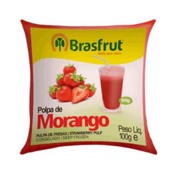 Polpa de Fruta BRASFRUT Morango 100g Polpa de Fruta BRASFRUT Morango Pacote 100g