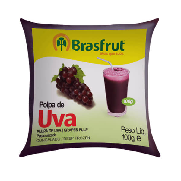 Polpa de Fruta BRASFRUT Uva 100g Polpa de Fruta BRASFRUT Uva Pacote 100g