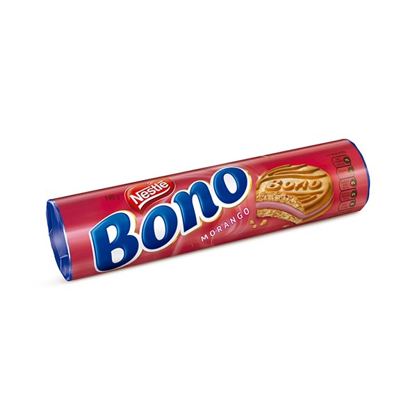 Biscoito Recheado BONO Morango 140g Biscoito Recheado BONO NESTLÉ Morango Pacote 140g