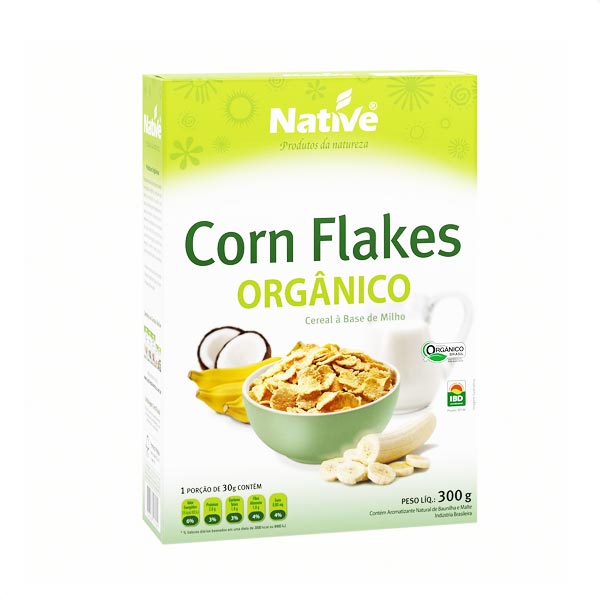 Cereal Orgânico NATIVE 300g Cereal Orgânico CORN FLAKES Caixa 300g