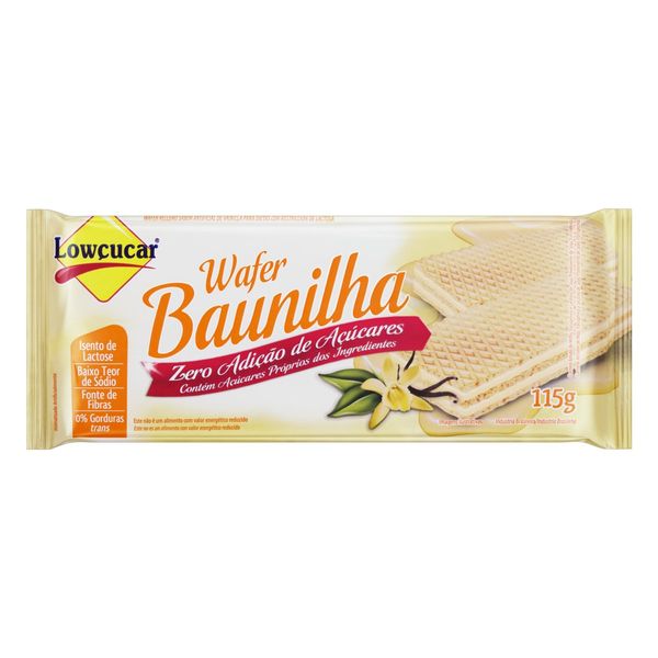 Biscoito Wafer Recheio Baunilha Zero Lactose Lowçucar Pacote 115g