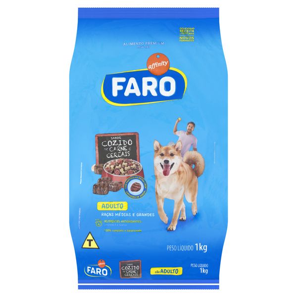 Alimento para Cães Adultos Raças Médias e Grandes Cozido de Carne e Cereais Affinity Faro Pacote 1kg