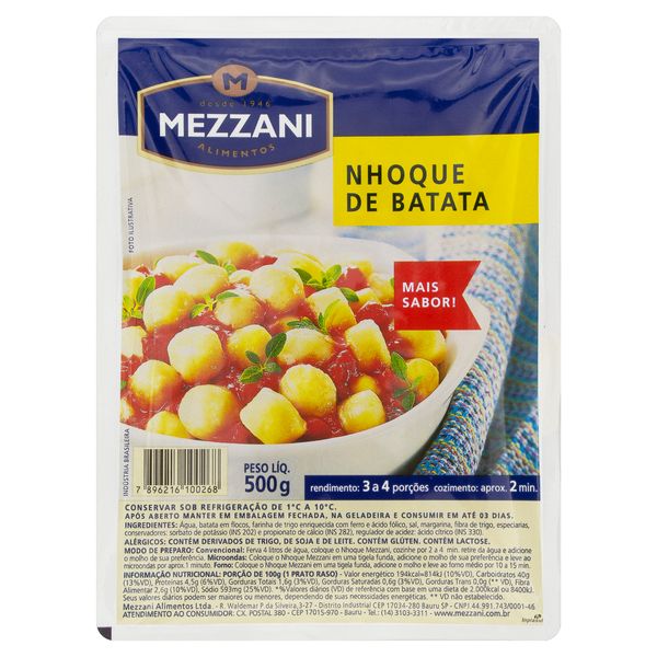 Nhoque de Batata Mezzani Pacote 500g