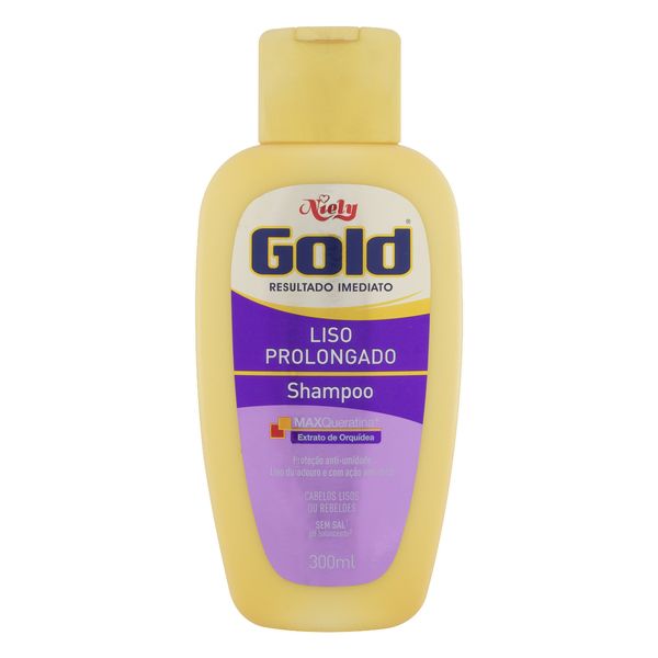 Shampoo Niely Gold Liso Prolongado Frasco 300ml Shampoo Niely Gold Liso Prolongado Frasco 300ml