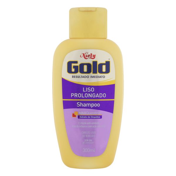 Shampoo Niely Gold Liso Prolongado Frasco 300ml