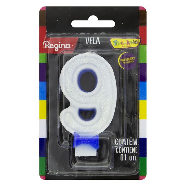 Vela de Aniversário com Glitter Azul nº 9 Regina Vela de Aniversário com Glitter Azul nº 9 Regina