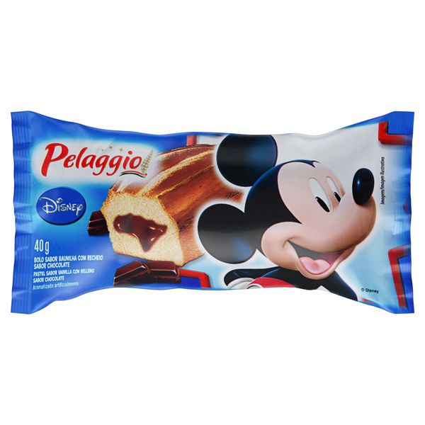 Bolo Baunilha Recheio Chocolate Pelaggio Disney Pacote 40g