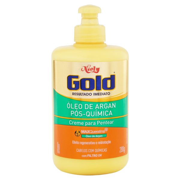 Creme para Pentear Niely Gold Óleo de Argan Pós-Química Frasco 280g Creme para Pentear Niely Gold Óleo de Argan Pós-Química Frasco 280g