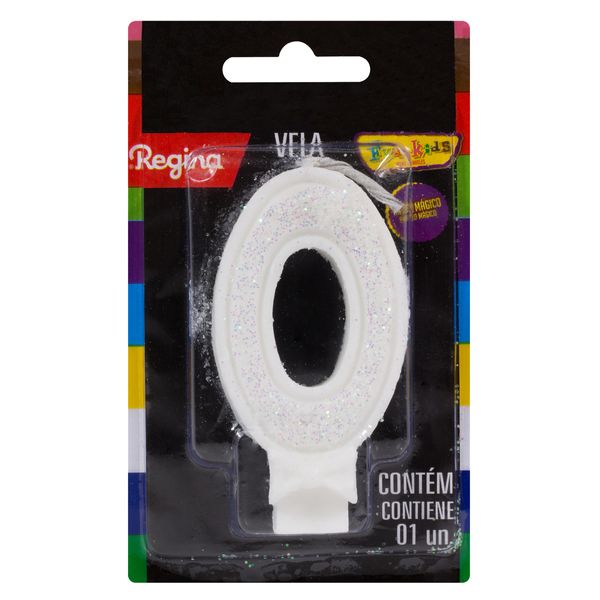 Vela de Aniversário Branca nº 0 Super Glitter Regina Cartela Vela de Aniversário Branca nº 0 Super Glitter Regina Cartela