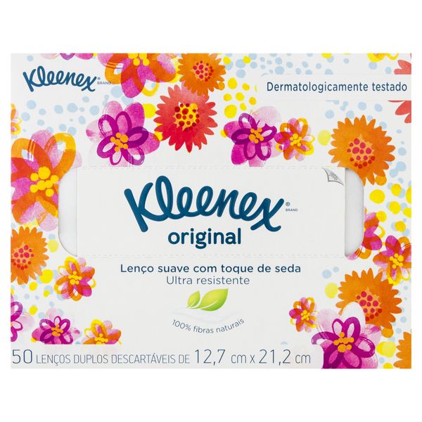 Lenço de Papel Folha Dupla Kleenex 12,7cm x 21,2cm Caixa 50 Unidades Lenço de Papel Folha Dupla Kleenex 12,7cm x 21,2cm Caixa 50 Unidades