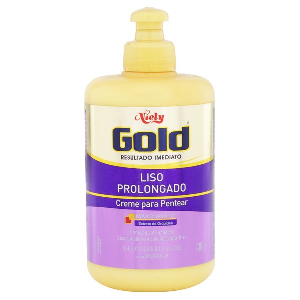 Creme para Pentear Niely Gold Liso Prolongado Frasco 280g Creme para Pentear Niely Gold Liso Prolongado Frasco 280g