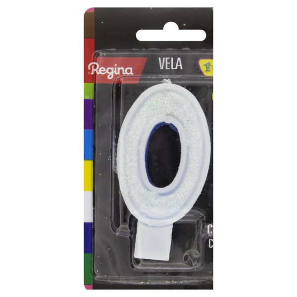 Vela de Aniversário com Glitter Azul nº 0 Regina Vela de Aniversário com Glitter Azul nº 0 Regina