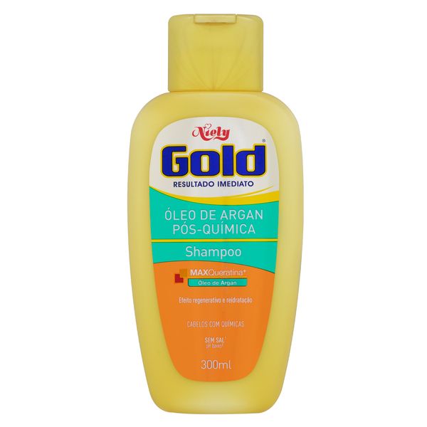 Shampoo Niely Gold Óleo de Argan Pós-Química Frasco 300ml