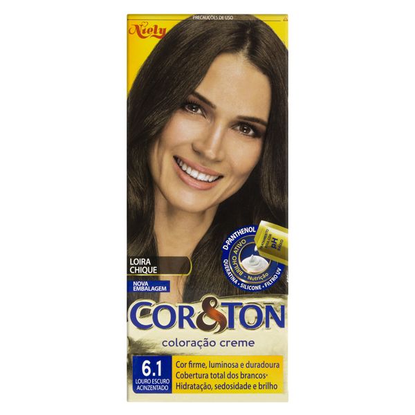 Kit Coloração Creme 6.1 Louro Escuro Acinzentado Niely Cor&Ton Kit Coloração Creme 6.1 Louro Escuro Acinzentado Niely Cor&Ton