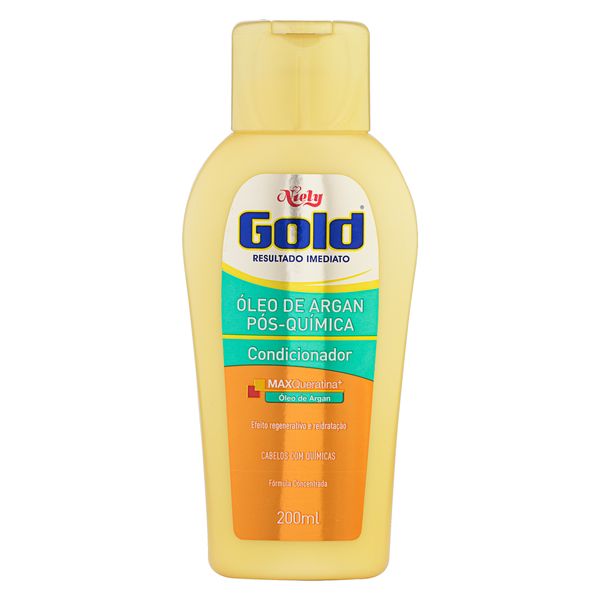 Condicionador Niely Gold Óleo de Argan Pós-Química Frasco 200ml Condicionador Niely Gold Óleo de Argan Pós-Química Frasco 200ml