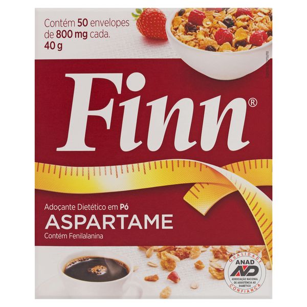 Adoçante em Pó Diet  Aspartame Finn 40g com 50 Unidades