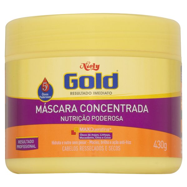 Máscara Concentrada Niely Gold Nutrição Poderosa Pote 430g