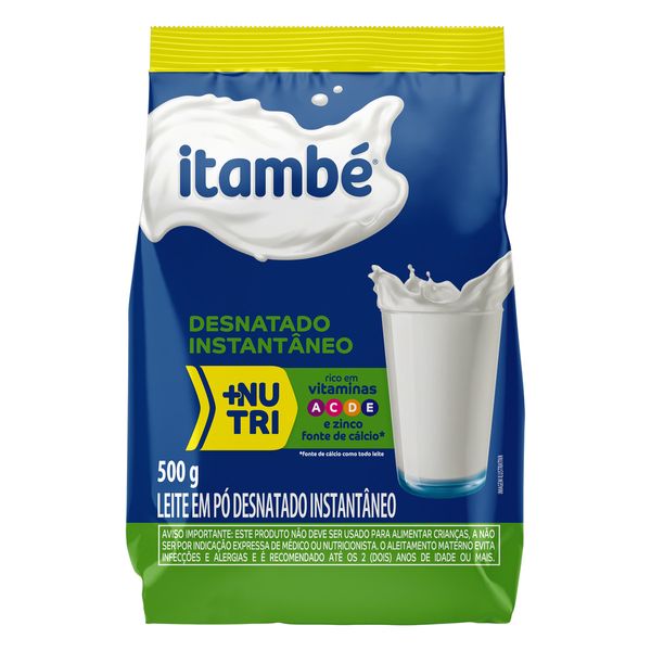 Leite em Pó Desnatado ITAMBÉ 500g Leite em Pó Desnatado ITAMBÉ  Sachê 500g