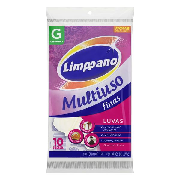 Luva Fina Multiuso Limppano G 10 Unidades