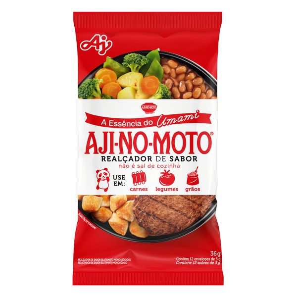 Realçador de Sabor Umami Aji-No-Moto Pacote 36g 12 Unidades Realçador de Sabor Umami Aji-No-Moto Pacote 36g 12 Unidades