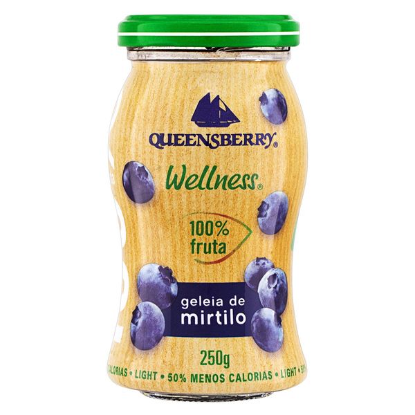 Geleia 100% Fruta Mirtilo Light Queensberry Wellness Vidro 250g