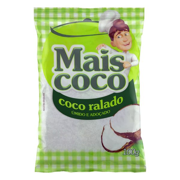 Coco Ralado Úmido Adoçado Mais Coco Pacote 100g Coco Ralado Úmido Adoçado Mais Coco Pacote 100g