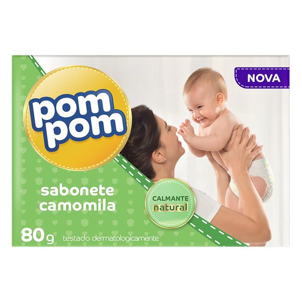 Sabonete Infantil em Barra Camomila Pom Pom Caixa 80g