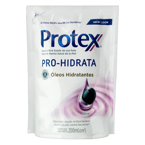 Sabonete Líquido Antibacteriano Oliva Protex Pro-Hidrata Sachê 200ml Refil