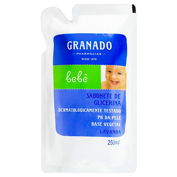 Sabonete Líquido de Glicerina Lavanda Granado Bebê Sachê 250ml Refil