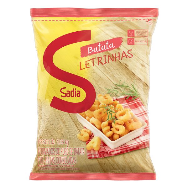 Batata Pré-Frita Letrinhas Congelada Sadia Pacote 1,05kg