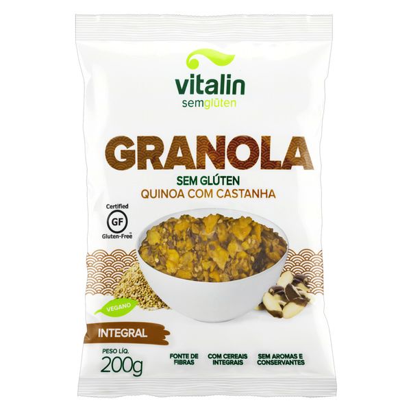 Granola Quinoa com Castanha sem Glúten Vitalin Pacote 200g Granola Quinoa com Castanha sem Glúten Vitalin Pacote 200g