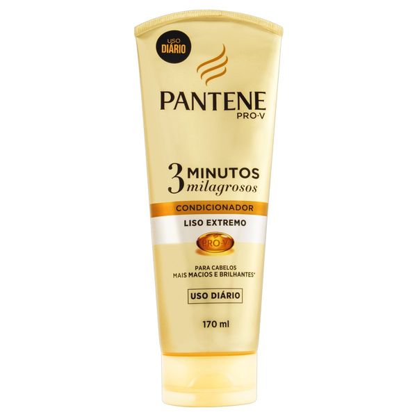 Condicionador Pantene 3 Minutos Milagrosos Liso Extremo Bisnaga 170ml Condicionador Pantene 3 Minutos Milagrosos Liso Extremo Bisnaga 170ml