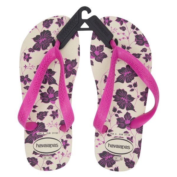 Sandália Bege Palha Color Floral Havaianas nº 35/36 Sandália Bege Palha Color Floral Havaianas nº 35/36