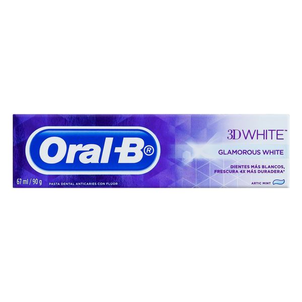 Creme Dental com Flúor ORAL-B 90g Creme Dental com Flúor ORAL-B 3D WHITE Glamouros 90g