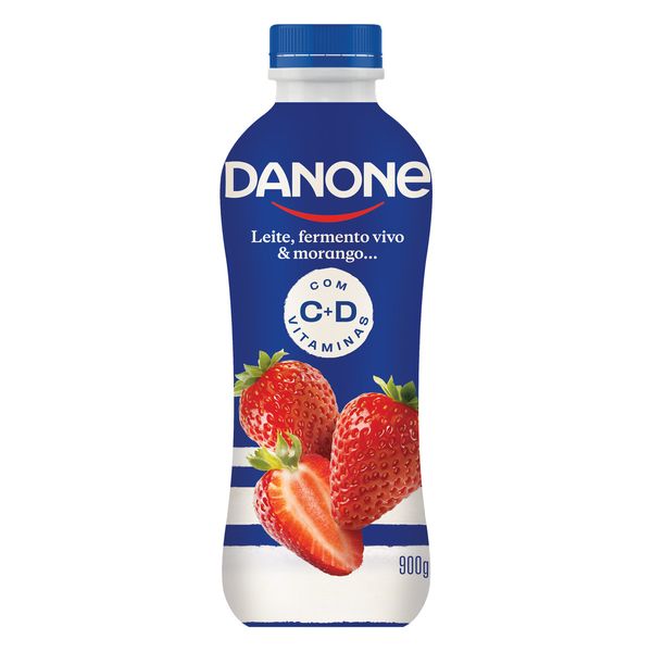 Iogurte Morango  DANONE 900g Iogurte Morango  DANONE  Garrafa 900g