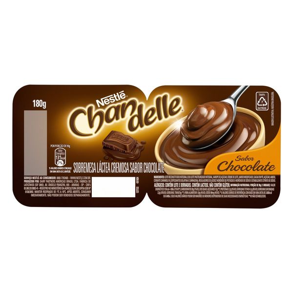 Sobremesa Láctea Chocolate Nestlé Chandelle Bandeja 180g 2 Unidades