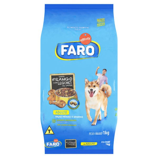 Alimento para Cães Adultos Raças Médias e Grandes Frango com Legumes Affinity Faro Pacote 1kg