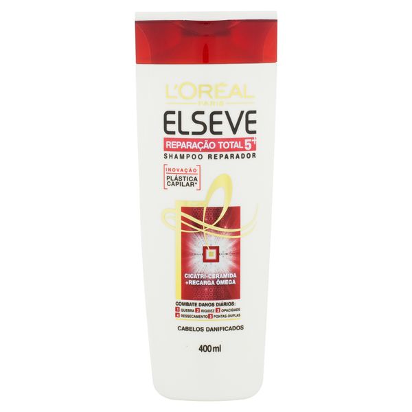 Shampoo L'oréal Paris Elseve Reparação Total 5+ Frasco 400ml Shampoo L'oréal Paris Elseve Reparação Total 5+ Frasco 400ml