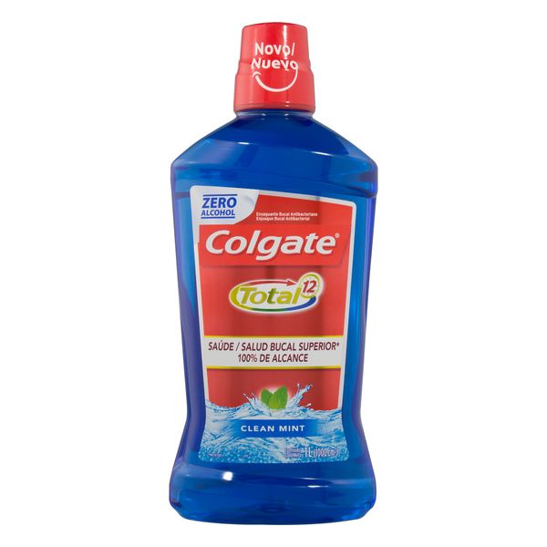 Enxaguante Bucal Antibacteriano Zero Álcool Clean Mint Colgate Total 12 Frasco 1l