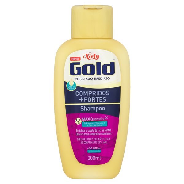 Shampoo Niely Gold Compridos + Fortes Frasco 300ml Shampoo Niely Gold Compridos + Fortes Frasco 300ml