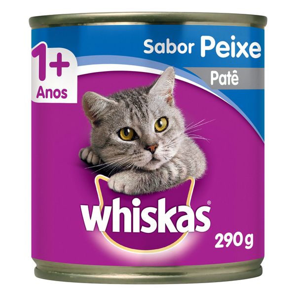 Patê para Gatos Adultos 1+ Peixe Whiskas Lata 290g Patê para Gatos Adultos 1+ Peixe Whiskas Lata 290g