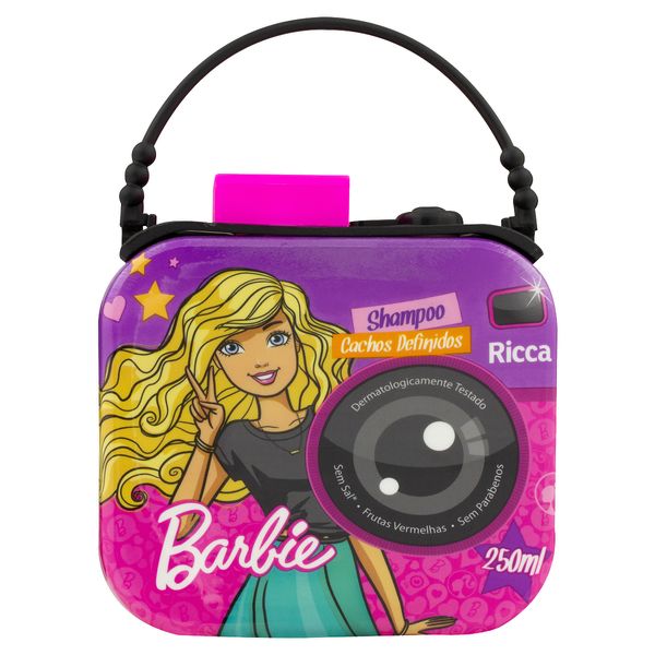 Shampoo Infantil Frutas Vermelhas Barbie Ricca Cachos Definidos Frasco 250ml