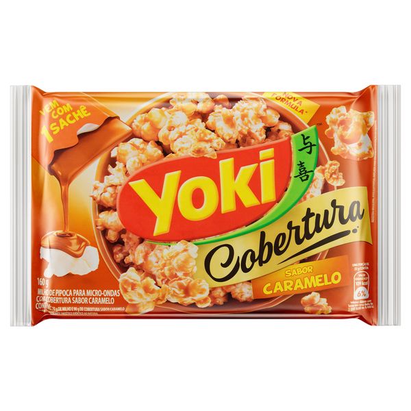 Pipoca para Micro-Ondas Cobertura Caramelo Yoki Pacote 160g Pipoca para Micro-Ondas Cobertura Caramelo Yoki Pacote 160g
