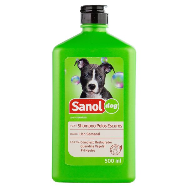 Shampoo para Cães e Gatos Pelos Escuros Sanol Dog Frasco 500ml
