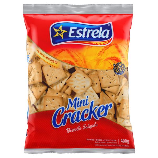 Mini Biscoito Cracker Estrela Pacote 400g