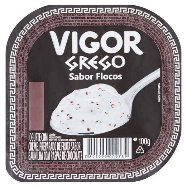 Iogurte Grego Flocos Vigor Pote 100g Iogurte Grego Flocos Vigor Pote 100g