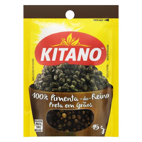 Pimenta-do-Reino Preta em Grãos Kitano Pacote 15g Pimenta-do-Reino Preta em Grãos Kitano Pacote 15g